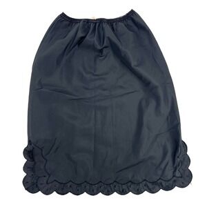 Vintage 50s Barbizon Petti Cha-Cha Tafreddo Cold Rayon Black Half Slip Scalloped